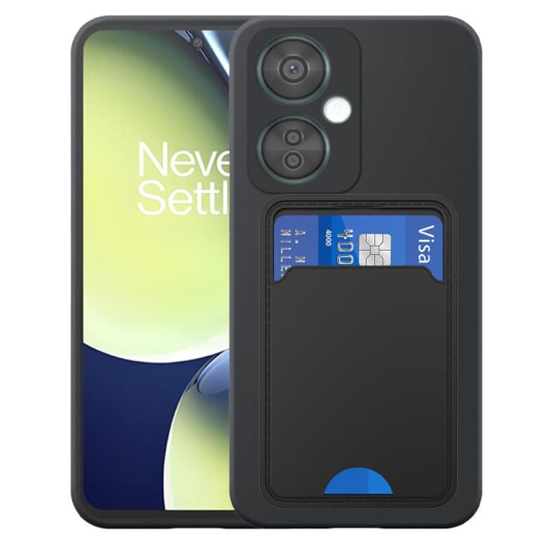 OnePlus NORD CE3 telefoonhoesje siliconen zwart_met pasjeshouder zwart TPU
