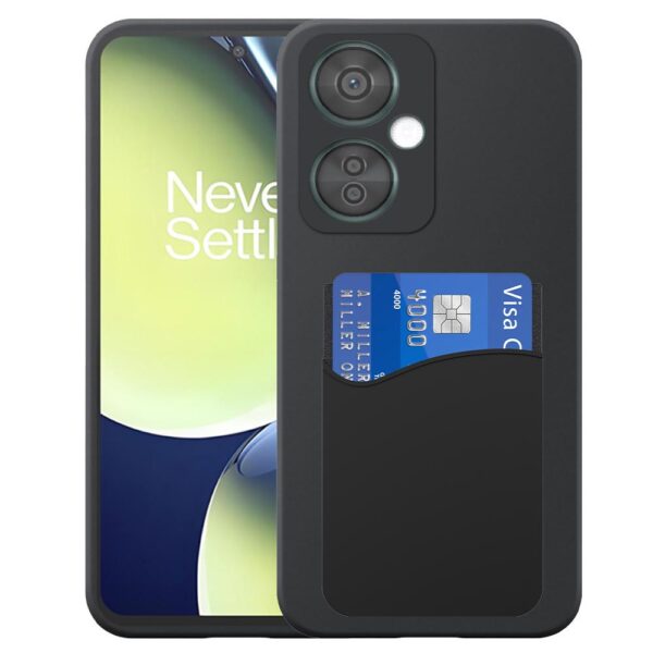 OnePlus NORD CE3 telefoonhoesje siliconen zwart_met pasjeshouder zwart siliconen
