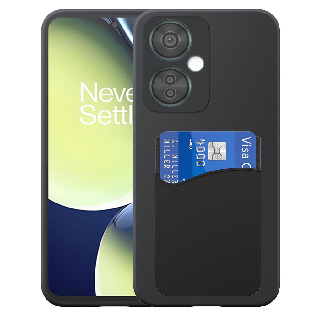 OnePlus NORD CE3 telefoonhoesje siliconen zwart_met pasjeshouder zwart siliconen