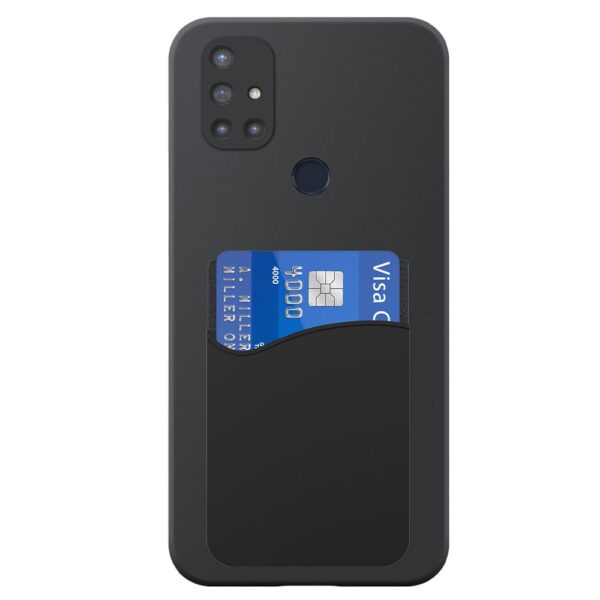 OnePlus NORD N10 telefoonhoesje siliconen zwart (2)_met pasjeshouder zwart siliconen (2)