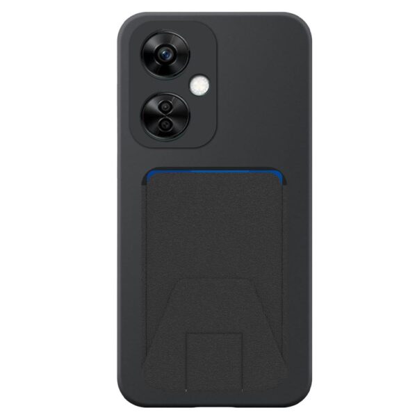 OnePlus Nord N20 telefoonhoesje siliconen zwart (2)_met verstelbare leren pasjeshouder