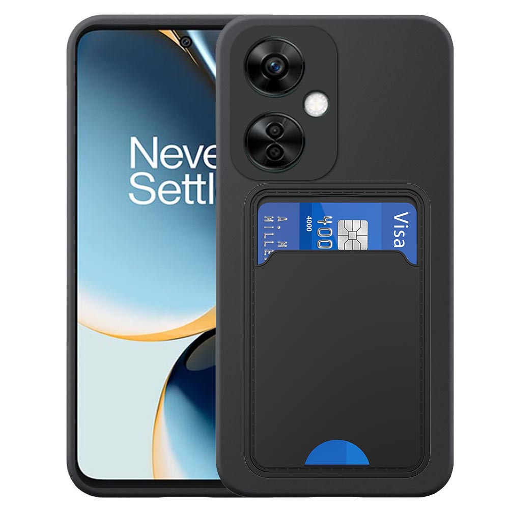 OnePlus Nord N20 telefoonhoesje siliconen zwart_met pasjeshouder zwart TPU