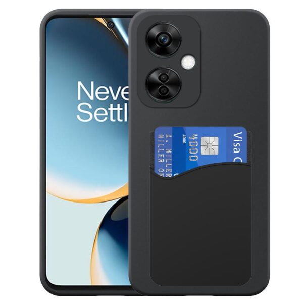 OnePlus Nord N20 telefoonhoesje siliconen zwart_met pasjeshouder zwart siliconen