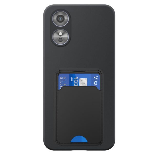 Oppo A18 -A38 telefoonhoesje siliconen zwart (2)_met TPU pasjeshouder (2)