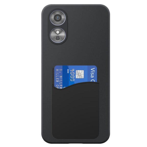 Oppo A18 -A38 telefoonhoesje siliconen zwart (2)_met siliconen pasjeshouder (2)