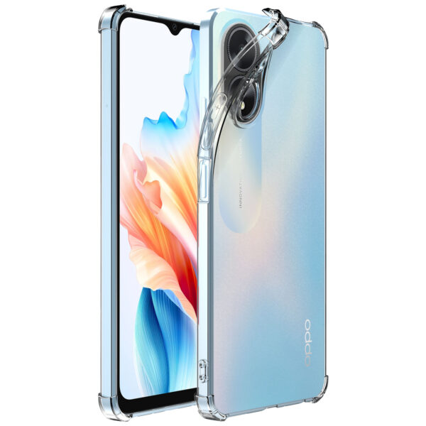 Oppo A18-A38 telefoonhoesje transparant met stootrand (2)