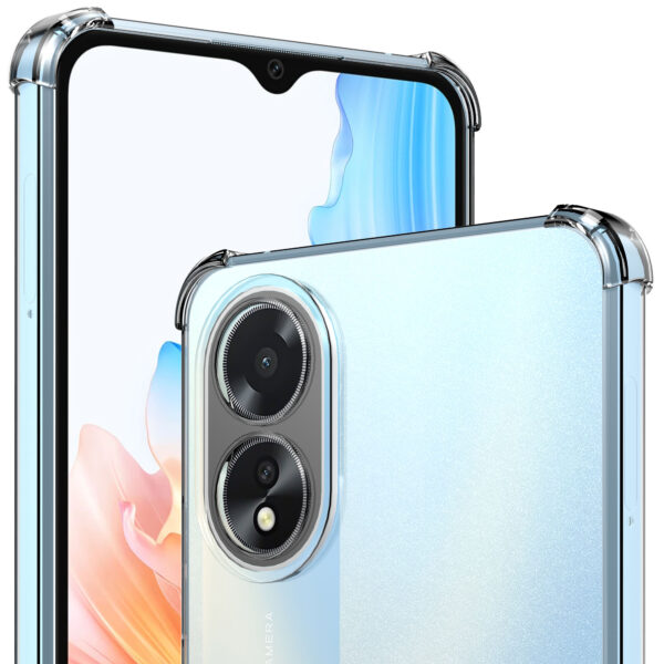 Oppo A18-A38 telefoonhoesje transparant met stootrand (3)