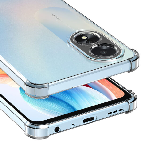 Oppo A18-A38 telefoonhoesje transparant met stootrand (5)