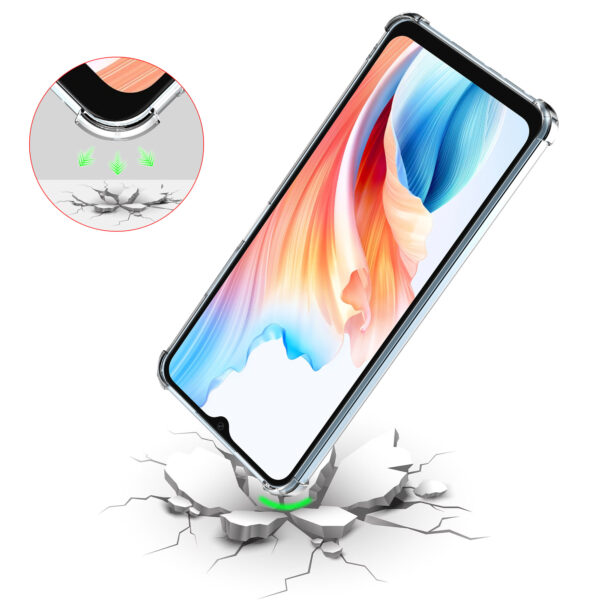 Oppo A18-A38 telefoonhoesje transparant met stootrand (7)