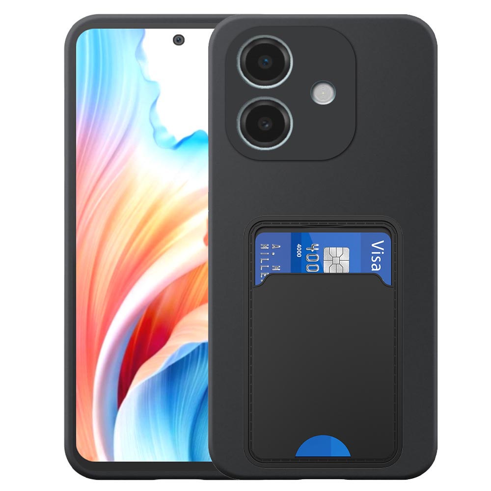 Oppo A2-A79 telefoonhoesje siliconen zwart_met TPU pasjeshouder