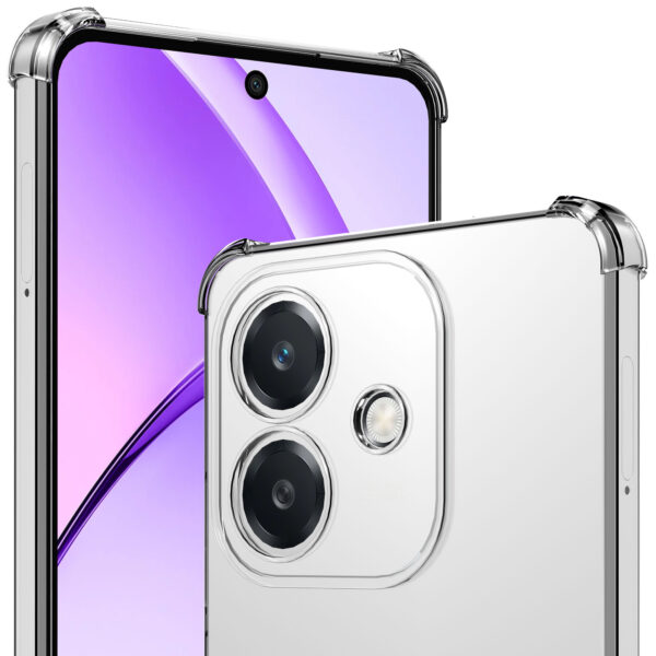 Oppo A3-A3X telefoonhoesje transparant met stootrand (3)