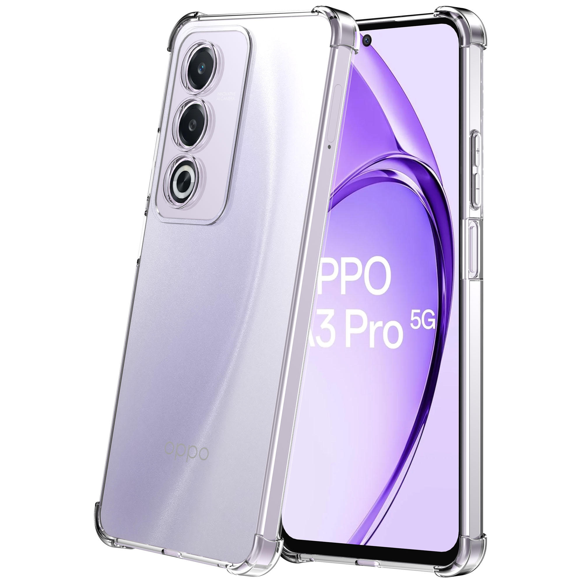 Oppo A3 Pro-A80 telefoonhoesje transparant met stootrand (1)