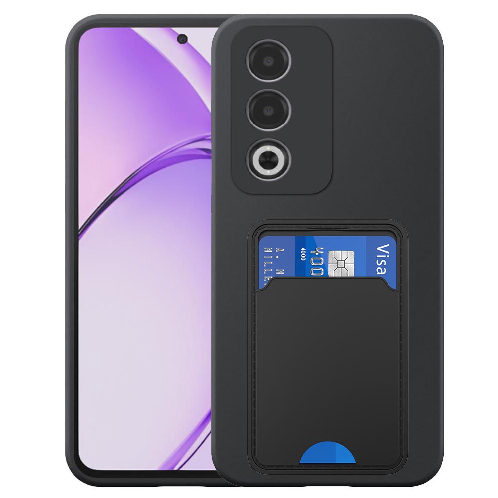 Oppo A3 Pro telefoonhoesje siliconen zwart_met TPU pasjeshouder