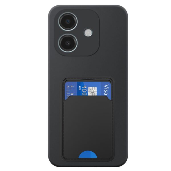 Oppo A3 telefoonhoesje siliconen zwart (2)_met TPU pasjeshouder (2)