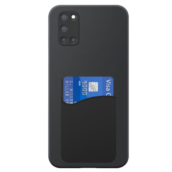 Oppo A52 telefoonhoesje siliconen zwart (2)_met siliconen pasjeshouder (2)