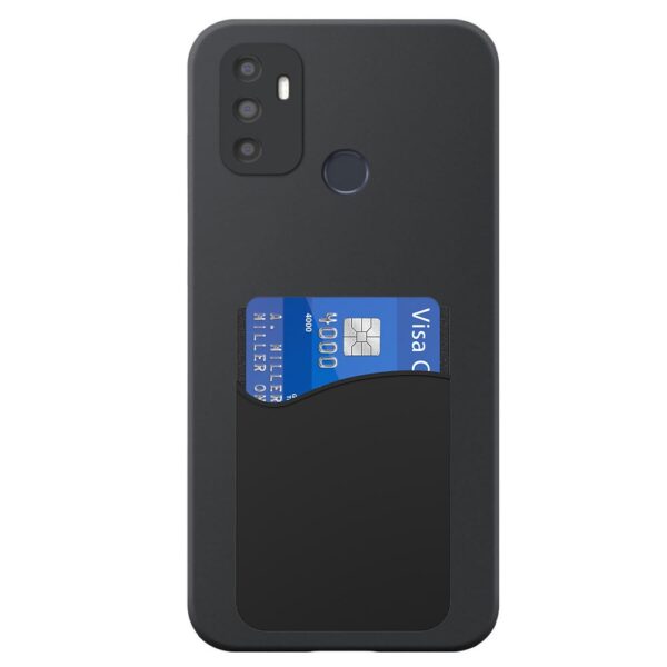 Oppo A53s telefoonhoesje siliconen zwart (2)_met siliconen pasjeshouder (2)