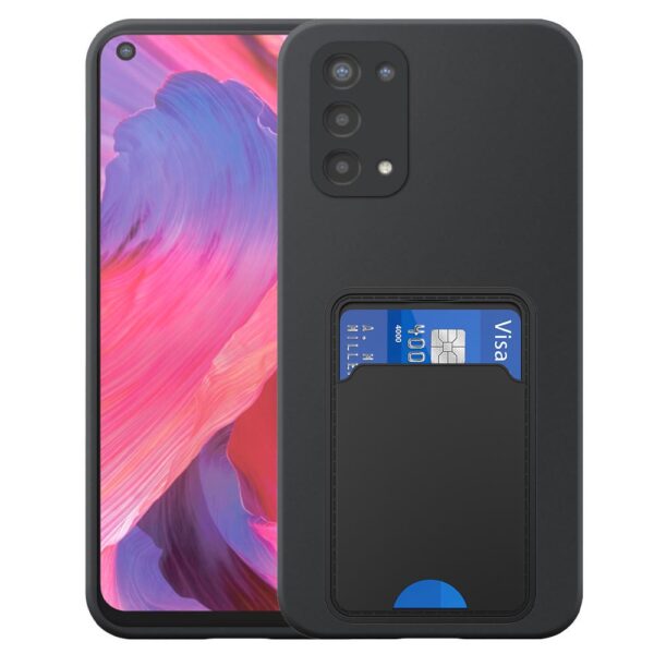 Oppo A54 5G telefoonhoesje siliconen zwart_met TPU pasjeshouder