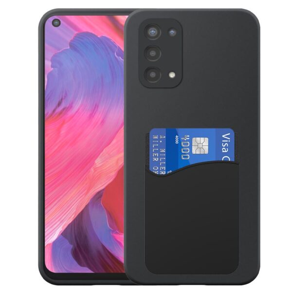 Oppo A54 5G telefoonhoesje siliconen zwart_met siliconen pasjeshouder