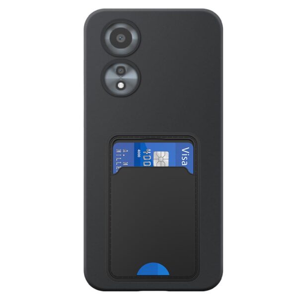 Oppo A58 telefoonhoesje siliconen zwart (2)_met TPU pasjeshouder (2)