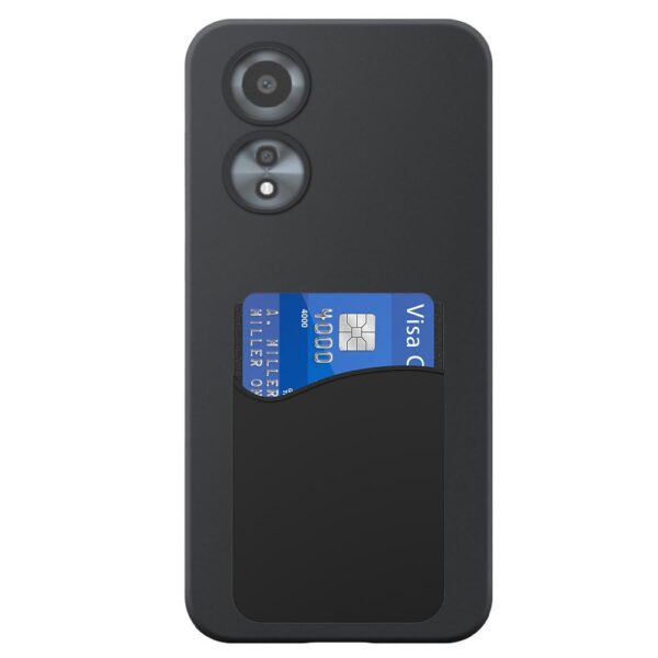 Oppo A58 telefoonhoesje siliconen zwart (2)_met siliconen pasjeshouder (2)