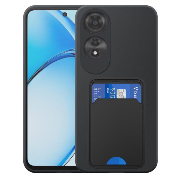 Oppo A60 telefoonhoesje siliconen zwart_met TPU pasjeshouder