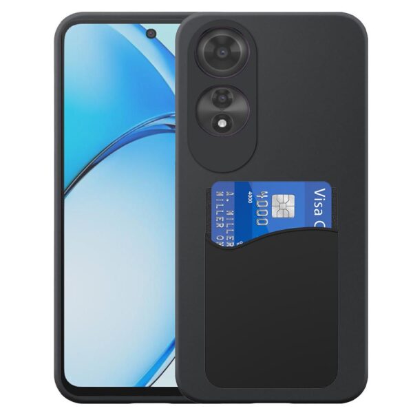 Oppo A60 telefoonhoesje siliconen zwart_met siliconen pasjeshouder