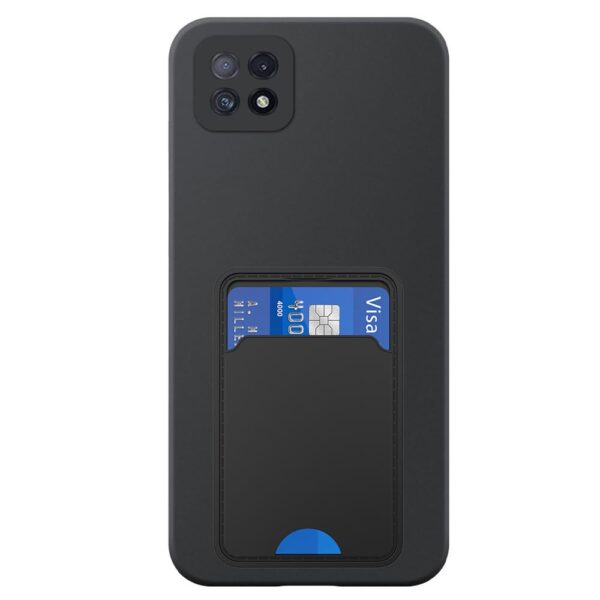 Oppo A73 5G telefoonhoesje siliconen zwart (2)_met TPU pasjeshouder (2)