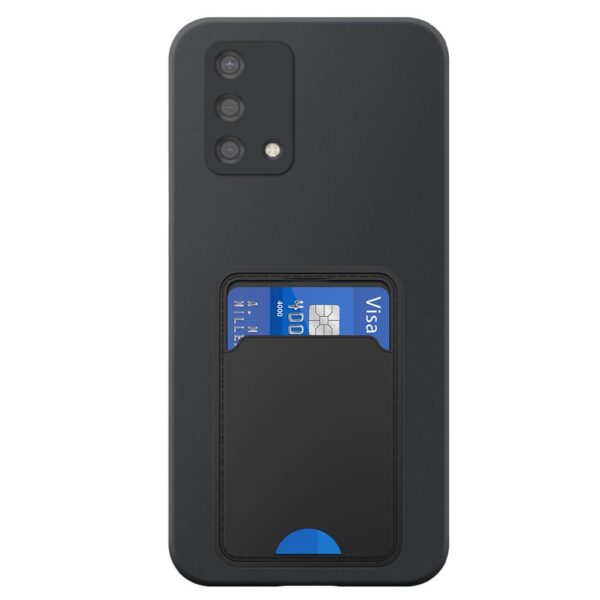 Oppo A74 telefoonhoesje siliconen zwart (2)_met TPU pasjeshouder (2)