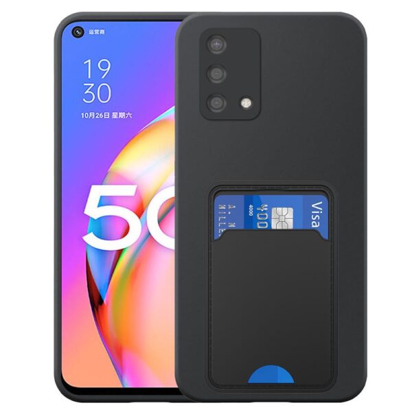 Oppo A93 5G telefoonhoesje siliconen zwart_met TPU pasjeshouder