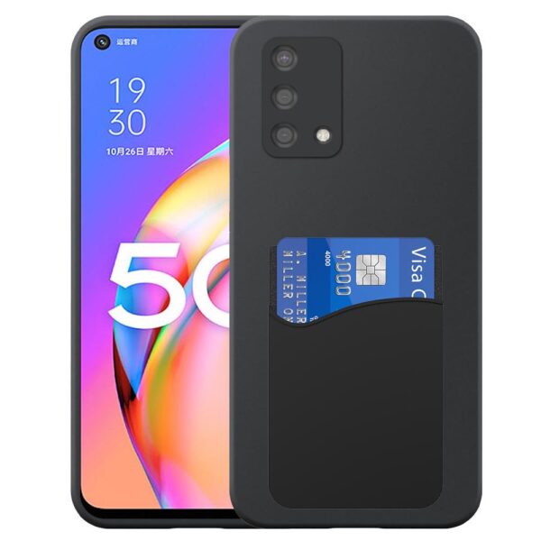 Oppo A93 5G telefoonhoesje siliconen zwart_met siliconen pasjeshouder