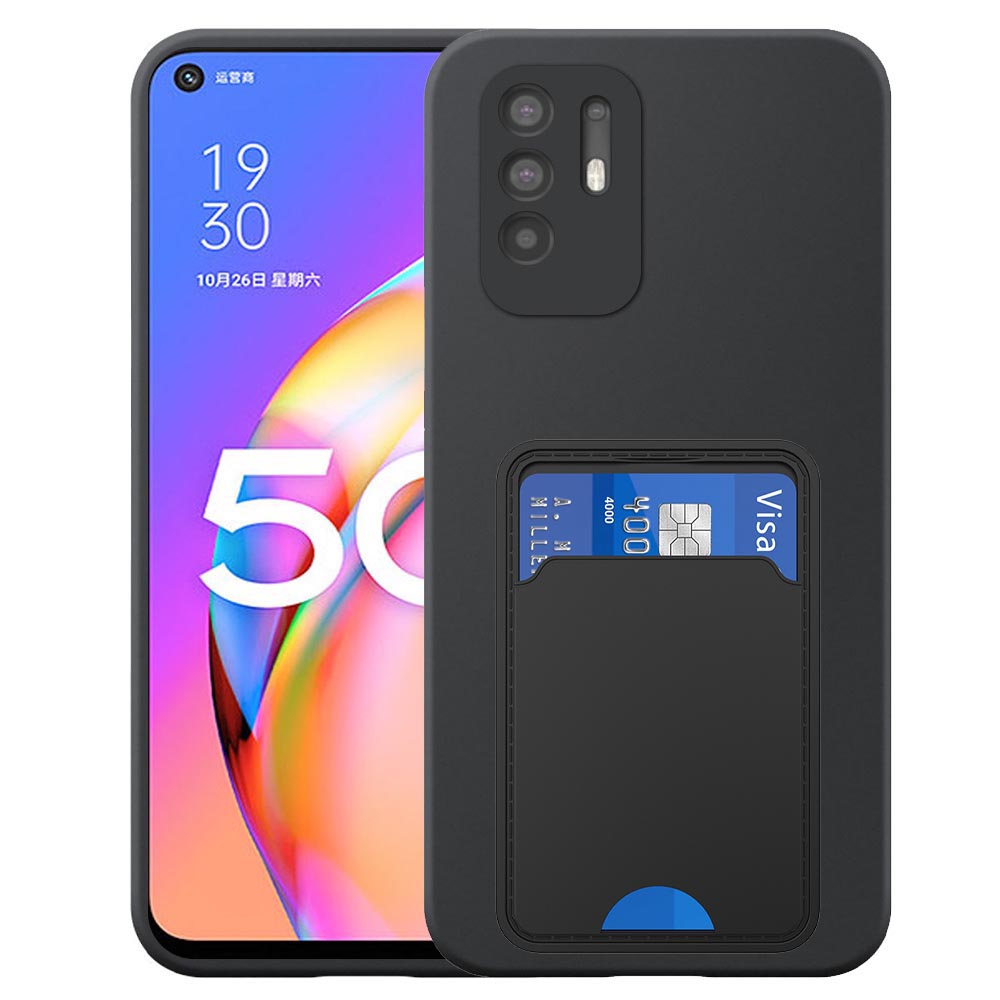 Oppo A94 5G telefoonhoesje siliconen zwart_met TPU pasjeshouder