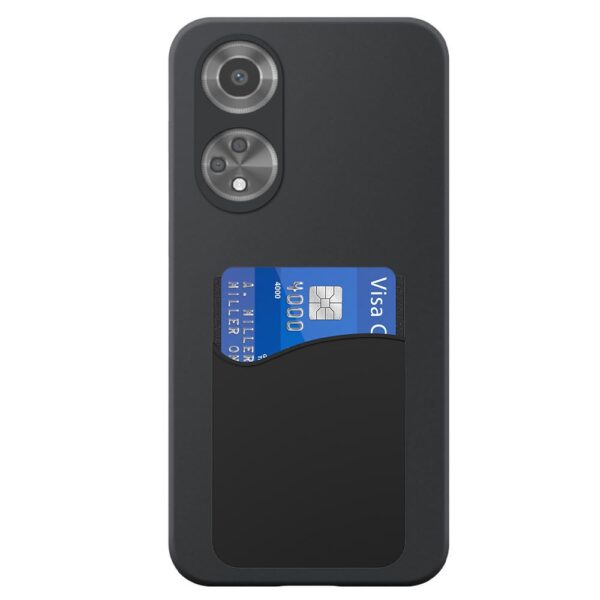 Oppo A98 telefoonhoesje siliconen zwart (2)_met siliconen pasjeshouder (2)