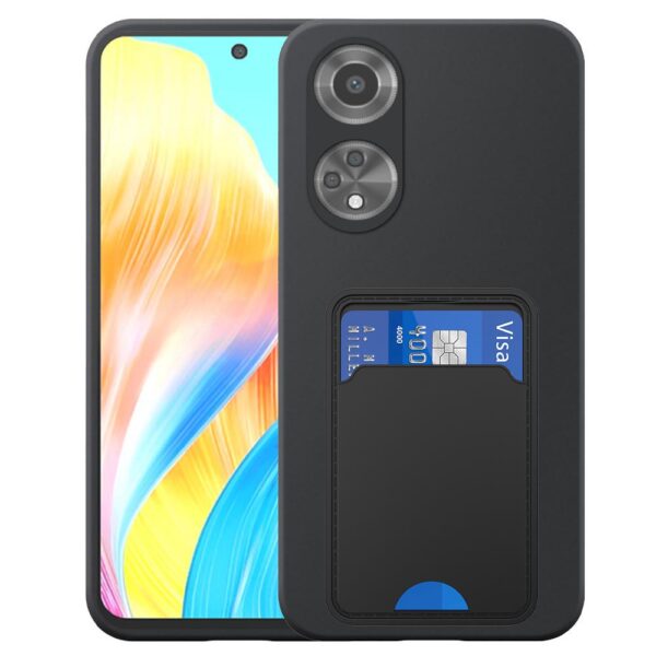 Oppo A98 telefoonhoesje siliconen zwart_met TPU pasjeshouder