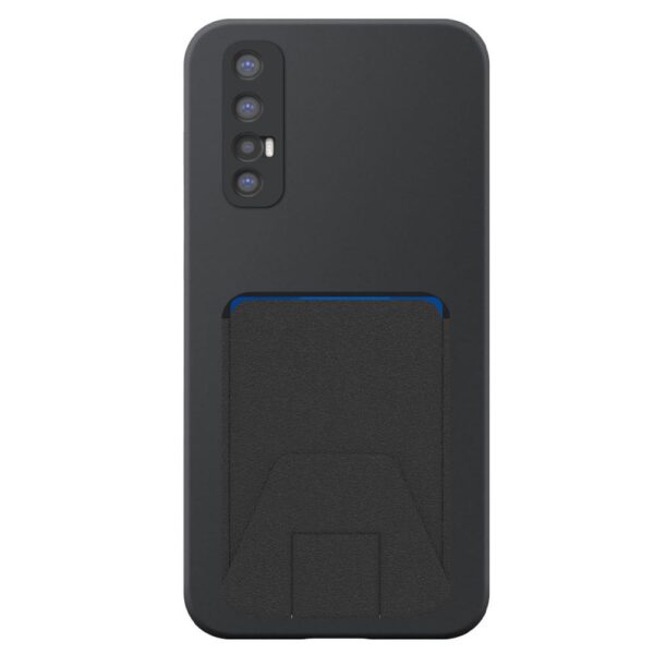Oppo Find X2 Neo telefoonhoesje siliconen zwart (2)_met verstelbare leren pasjeshouder (2)