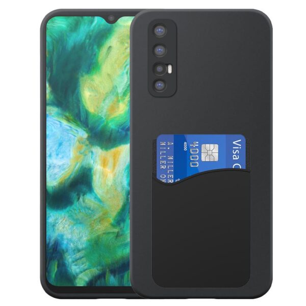 Oppo Find X2 Neo telefoonhoesje siliconen zwart_met siliconen pasjeshouder