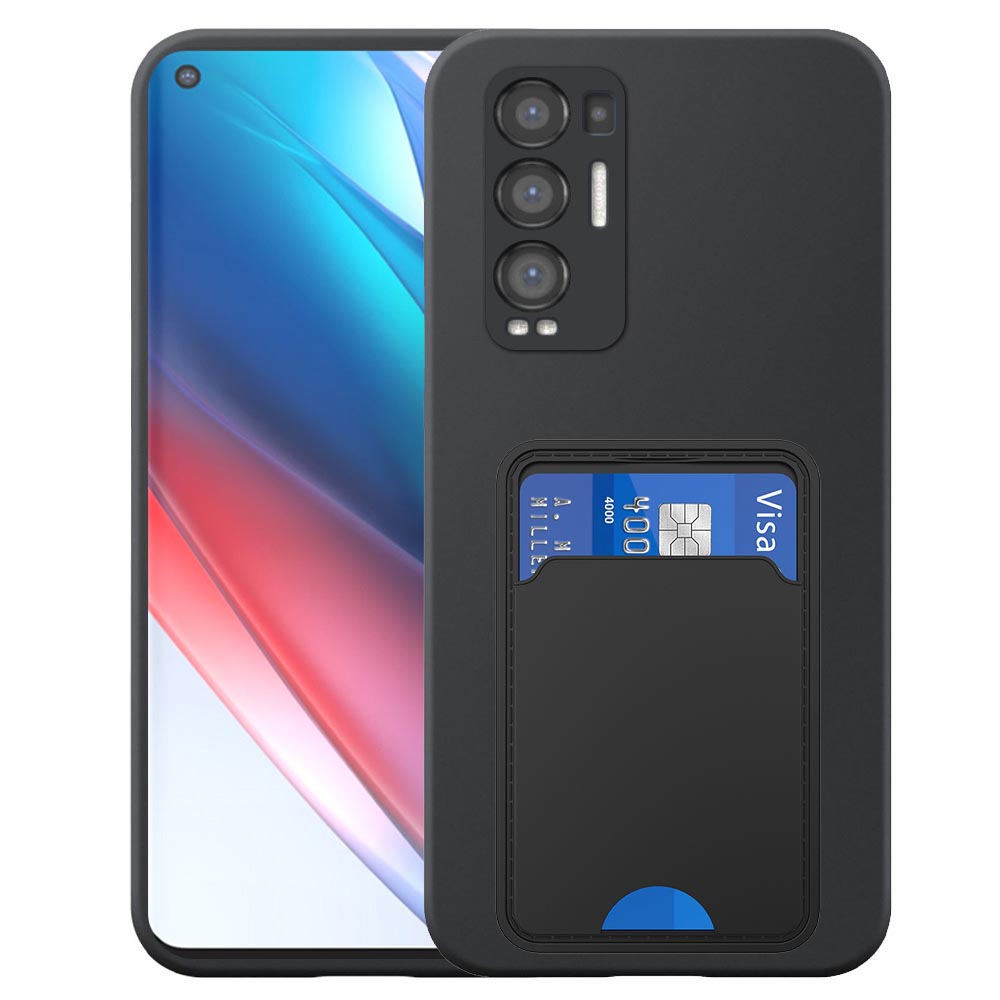Oppo Find X3 Neo telefoonhoesje siliconen zwart_met TPU pasjeshouder