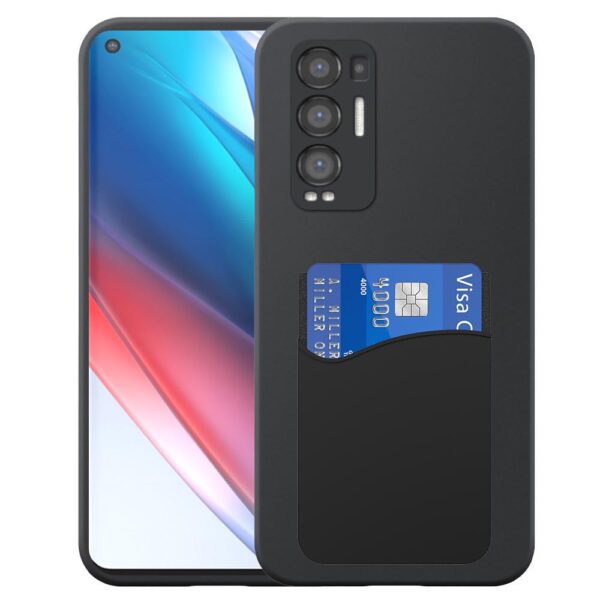 Oppo Find X3 Neo telefoonhoesje siliconen zwart_met siliconen pasjeshouder
