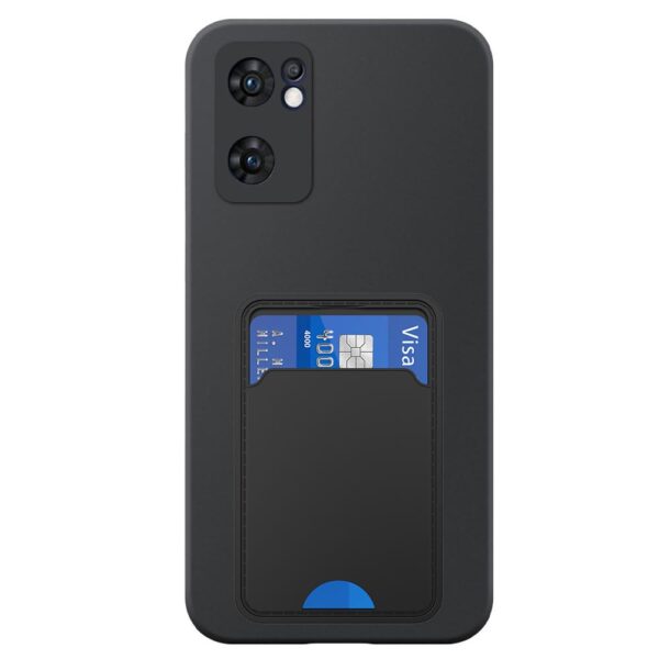 Oppo Find X5 Lite telefoonhoesje siliconen zwart (2)_met TPU pasjeshouder (2)