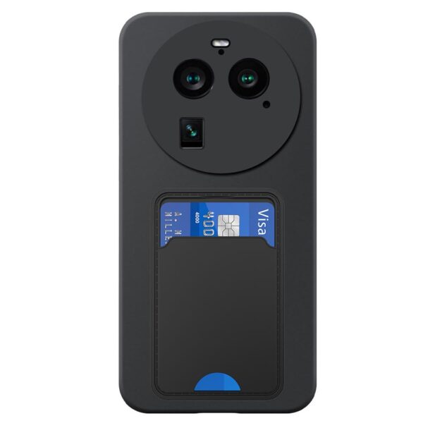 Oppo Find X6 Pro telefoonhoesje siliconen zwart (2)_met TPU pasjeshouder (2)