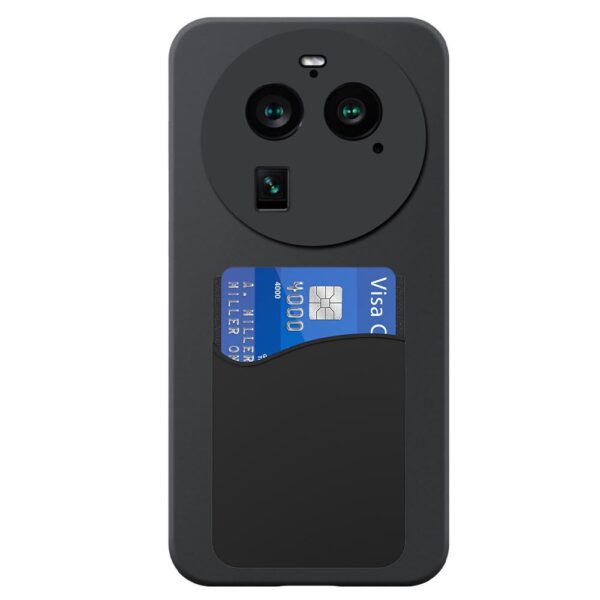 Oppo Find X6 Pro telefoonhoesje siliconen zwart (2)_met siliconen pasjeshouder (2)