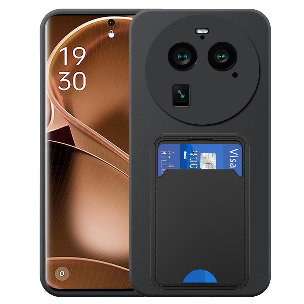 Oppo Find X6 Pro telefoonhoesje siliconen zwart_met TPU pasjeshouder
