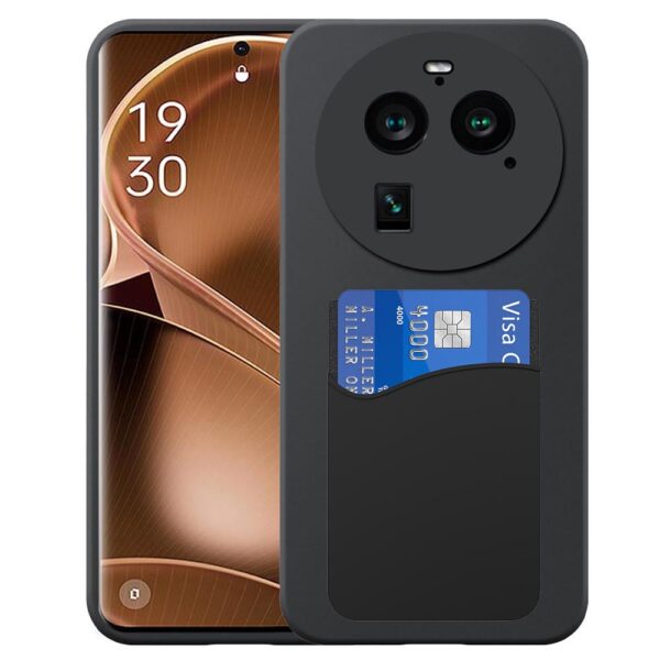 Oppo Find X6 Pro telefoonhoesje siliconen zwart_met siliconen pasjeshouder