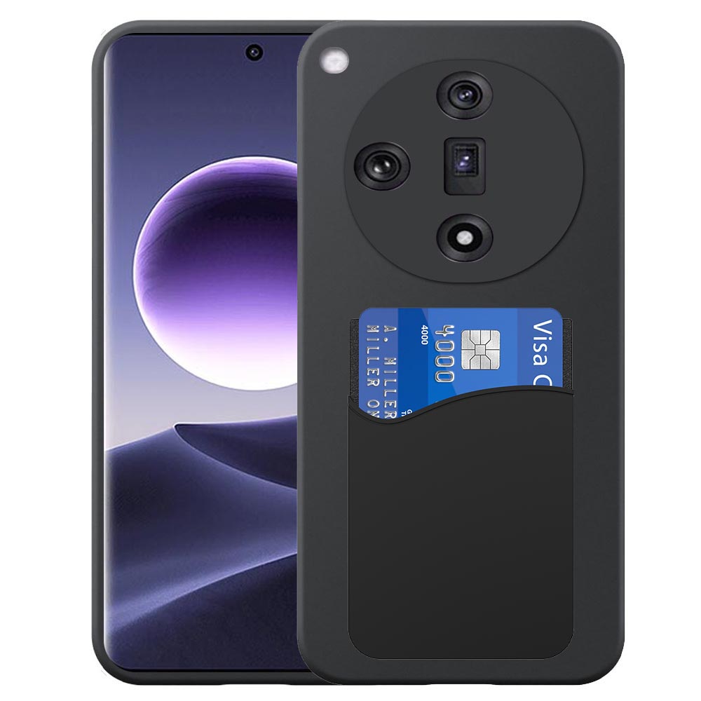 Oppo Find X7 Ultra telefoonhoesje siliconen zwart_met siliconen pasjeshouder
