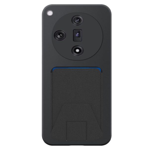 Oppo Find X7 telefoonhoesje siliconen zwart (2)_met verstelbare leren pasjeshouder (2)