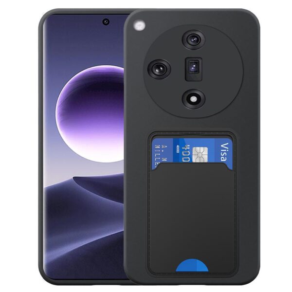 Oppo Find X7 telefoonhoesje siliconen zwart_met TPU pasjeshouder
