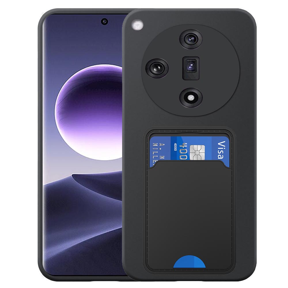 Oppo Find X7 telefoonhoesje siliconen zwart_met TPU pasjeshouder