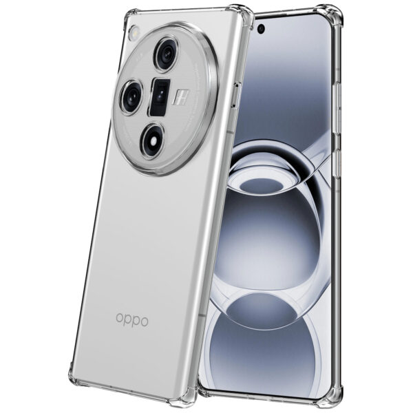 Oppo Find X7 telefoonhoesje transparant met stootrand (1)