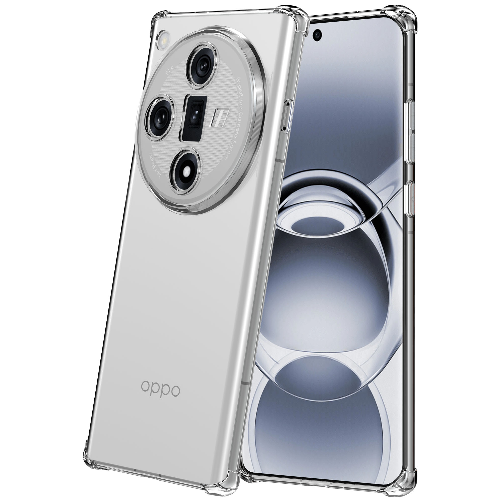 Oppo Find X7 telefoonhoesje transparant met stootrand (1)