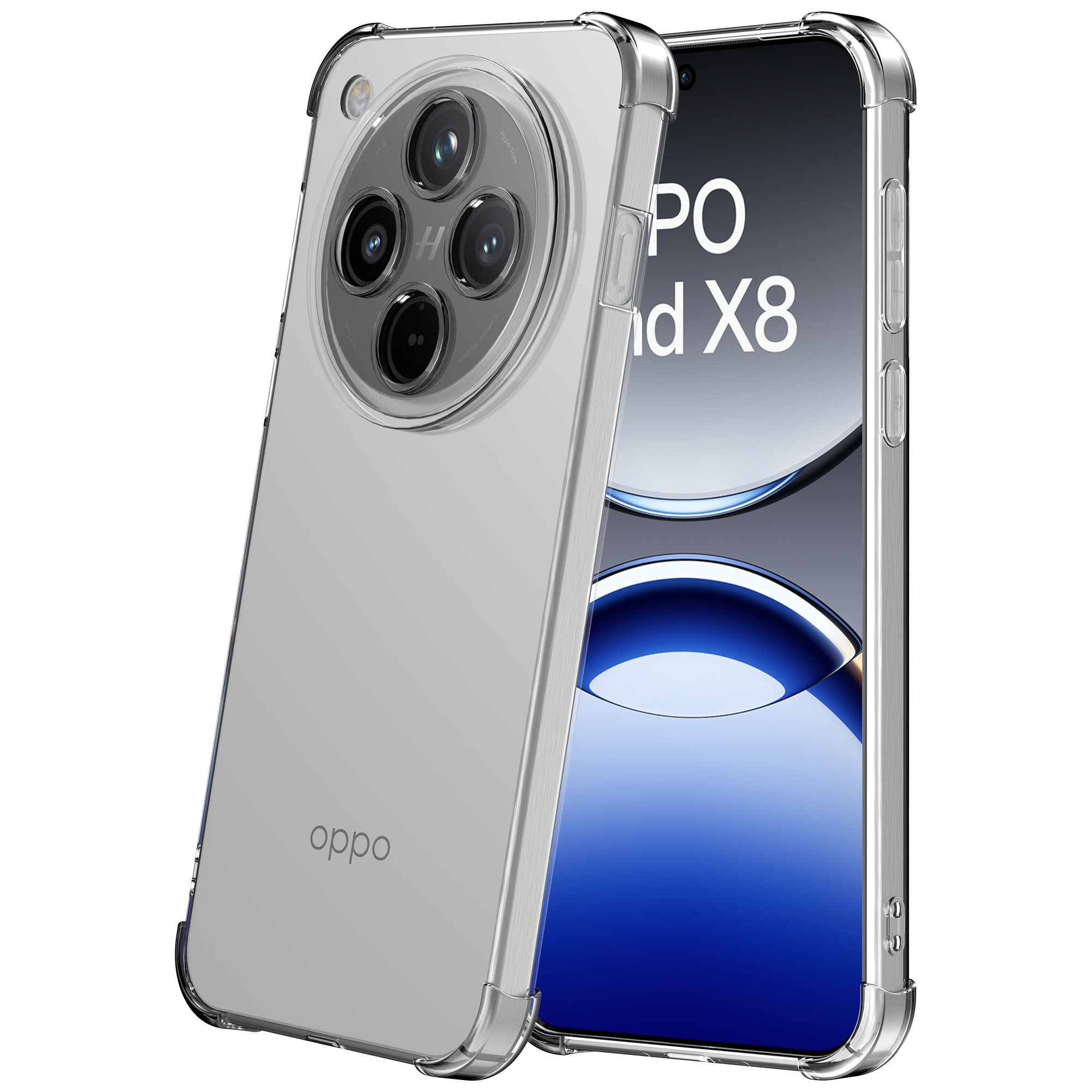 Oppo Find X8 telefoonhoesje transparant met stootrand (1)
