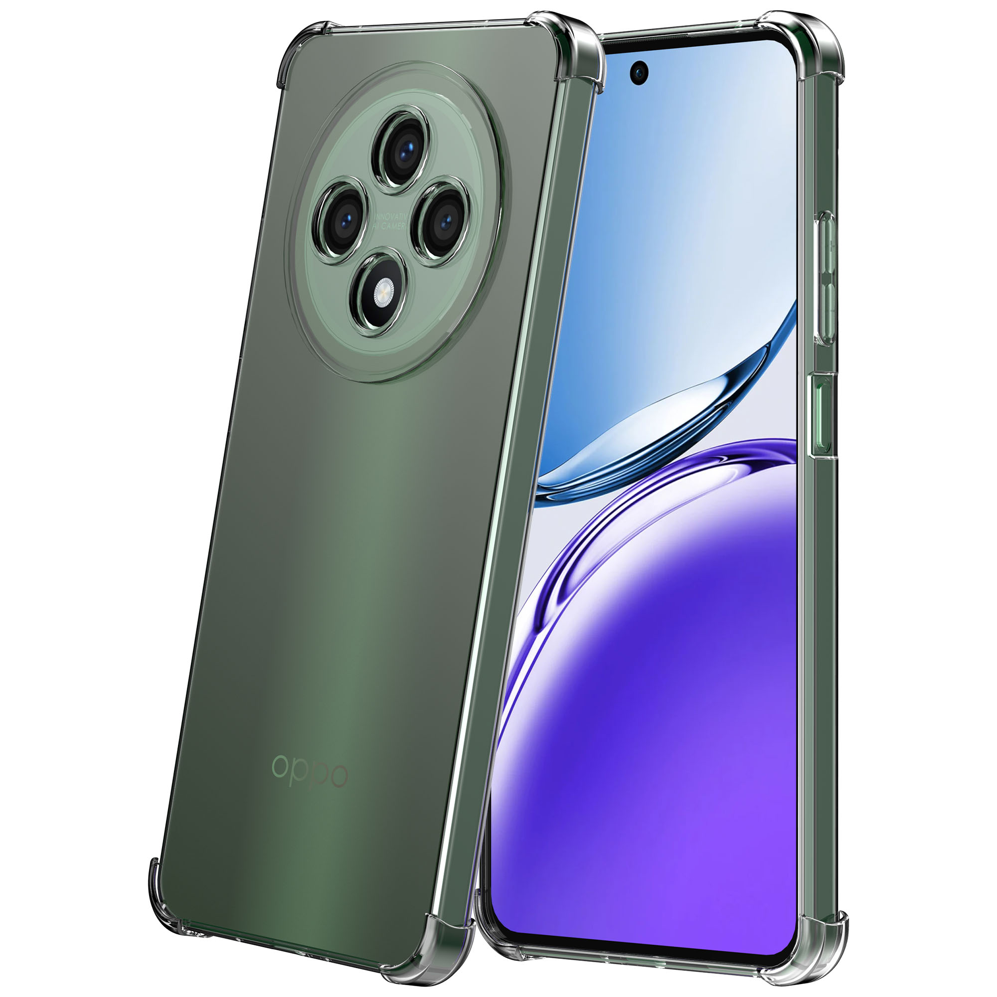 Oppo Reno 12F telefoonhoesje transparant met stootrand (1)